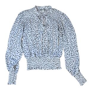 Rachel Zoe Flowy Smocked‎ Waist Heart Peasant Blouse Size Small EUC